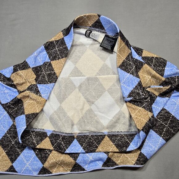 Divide Blue Black Knit Argyle Mini Skirt Stretch Tube Pencil Unlined Women's XL - Picture 6 of 7